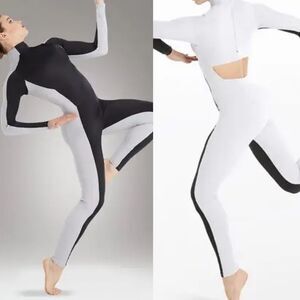 Weissman Elite Dance Costume unitard jumpsuit Black white Destination MT11202 MC